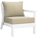 Polytrends Birchwood All Weather HDPE Outdoor Patio Deep Seating White Sofa With Cushions (3-Piece)