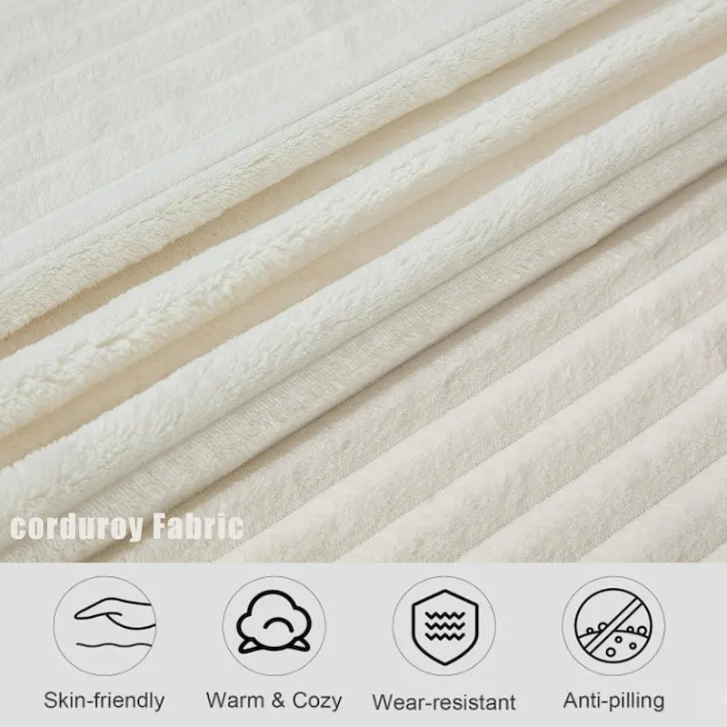 127 Large Corduroy Upholstered L-Shape Modular Sectional Sofa with 10 Pillows, High-Resilience Foam, No Assembly Required