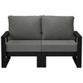 Polytrends Endless Outdoor Patio Love Seat with Black Frame