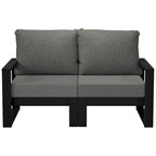 Polytrends Endless Outdoor Patio Love Seat with Black Frame