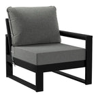 Polytrends Endless Outdoor Patio Love Seat with Black Frame