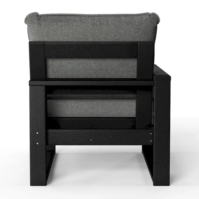 Polytrends Endless Outdoor Patio Love Seat with Black Frame