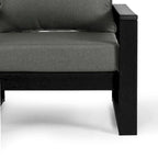 Polytrends Endless Outdoor Patio Love Seat with Black Frame