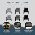 Polytrends Endless Outdoor Patio Love Seat with Black Frame