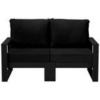 Polytrends Endless Outdoor Patio Love Seat with Black Frame