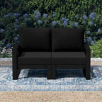 Polytrends Endless Outdoor Patio Love Seat with Black Frame