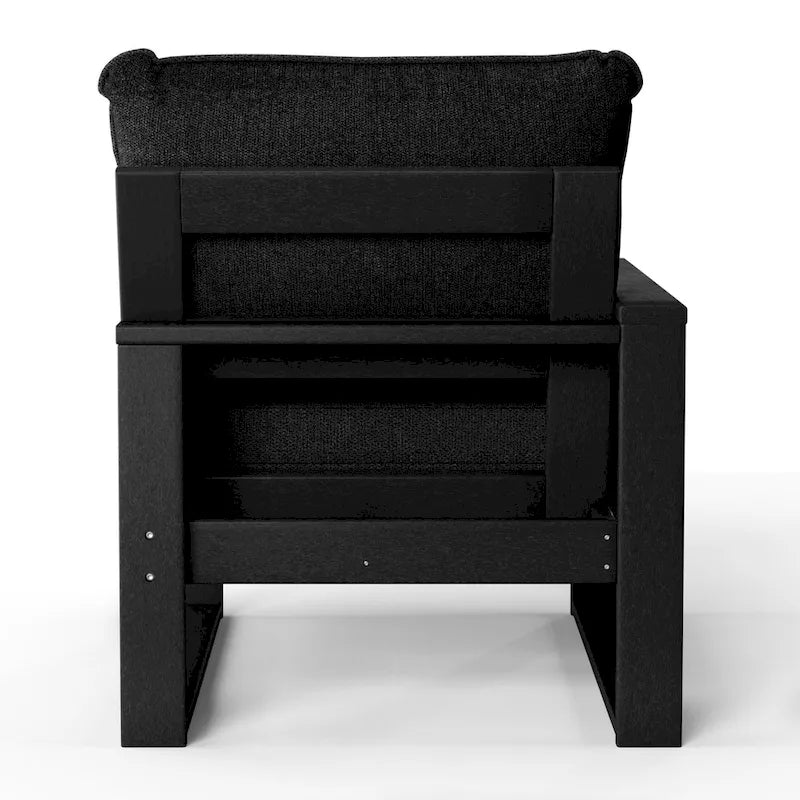 Polytrends Endless Outdoor Patio Love Seat with Black Frame