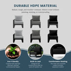 Polytrends Endless Outdoor Patio Love Seat with Black Frame