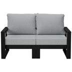 Polytrends Endless Outdoor Patio Love Seat with Black Frame