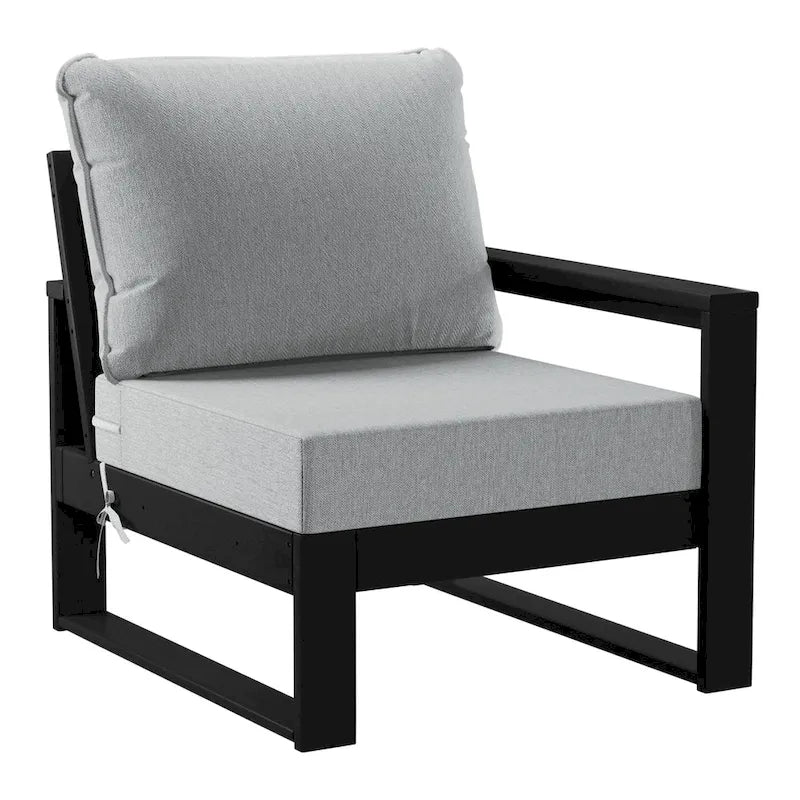 Polytrends Endless Outdoor Patio Love Seat with Black Frame
