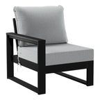 Polytrends Endless Outdoor Patio Love Seat with Black Frame