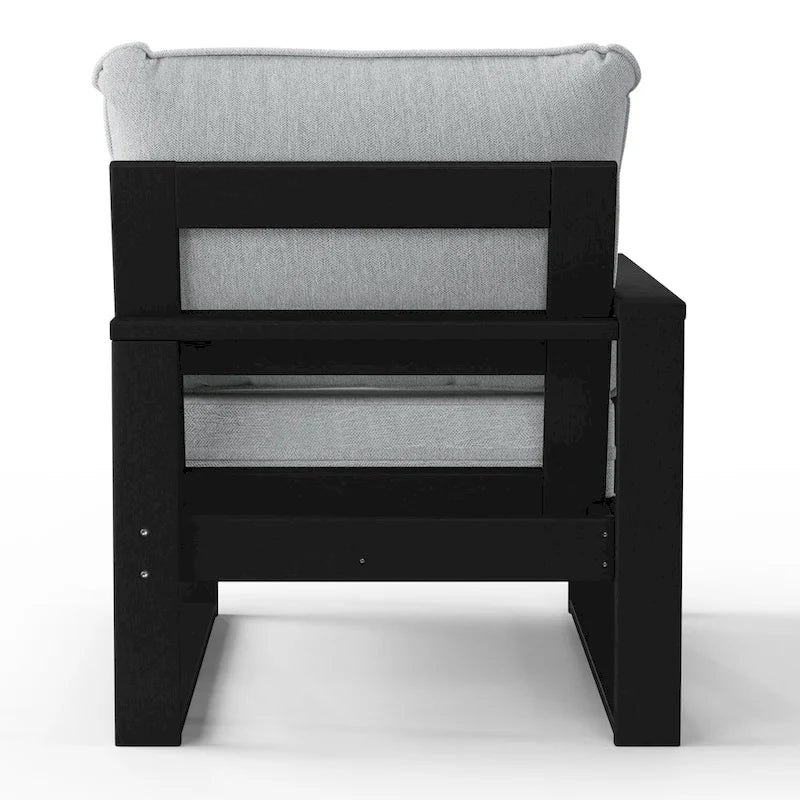 Polytrends Endless Outdoor Patio Love Seat with Black Frame