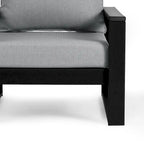 Polytrends Endless Outdoor Patio Love Seat with Black Frame