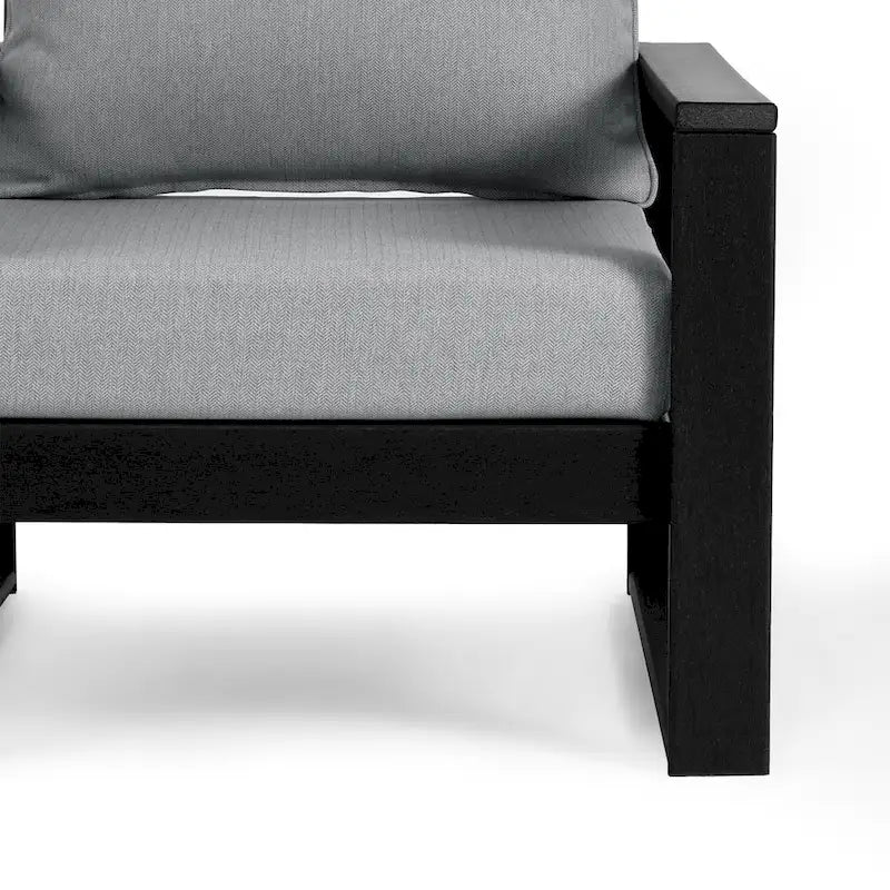 Polytrends Endless Outdoor Patio Love Seat with Black Frame