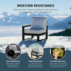 Polytrends Endless Outdoor Patio Love Seat with Black Frame