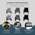 Polytrends Endless Outdoor Patio Love Seat with Black Frame