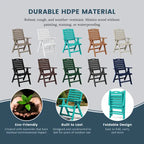Polytrends Laguna 7-Piece Rectangular Table Folding Highback Chair Dining Set