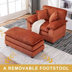 56.9 W Oversized Chair with Ottoman, Reading Chair for Bedroom, Lazy Sofa Bed, Modern Over Sized Single Recliner Couch