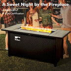 XIZZI 8-piece Outdoor Wicker Furniture Set with 54 Fire Table