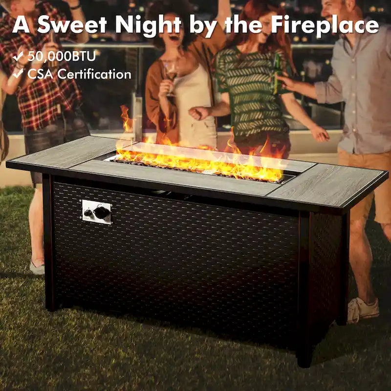 XIZZI 8-piece Outdoor Wicker Furniture Set with 54 Fire Table