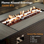 XIZZI 8-piece Outdoor Wicker Furniture Set with 54 Fire Table
