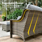 XIZZI 8-piece Outdoor Wicker Furniture Set with 54 Fire Table