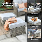XIZZI 8-piece Outdoor Wicker Furniture Set with 54 Fire Table
