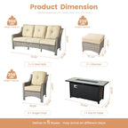 XIZZI 8-piece Outdoor Wicker Furniture Set with 54 Fire Table