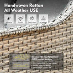 XIZZI 8-piece Outdoor Wicker Furniture Set with 54 Fire Table