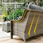XIZZI 8-piece Outdoor Wicker Furniture Set with 54 Fire Table