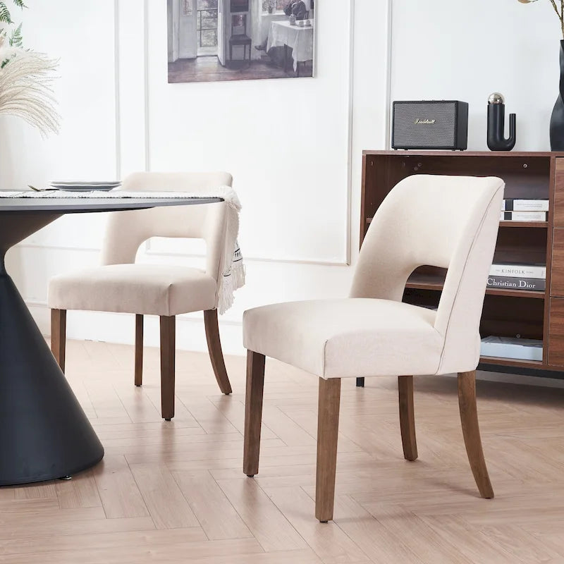 Set of 2 Fabric Upholstered Classical and Mordern Design Dining Side Chair