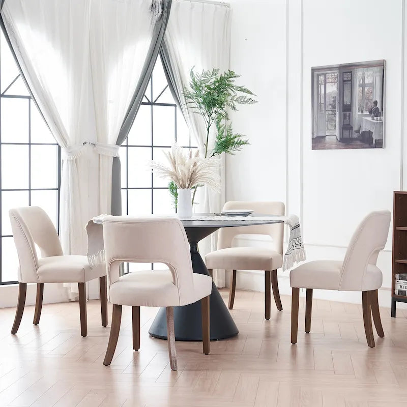 Set of 2 Fabric Upholstered Classical and Mordern Design Dining Side Chair