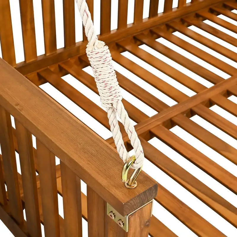 Dondolo da giardino matrimoniale in legno per portico con corde per il cortile
