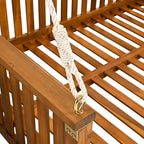 Dondolo da giardino matrimoniale in legno per portico con corde per il cortile