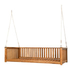 Dondolo da giardino matrimoniale in legno per portico con corde per il cortile
