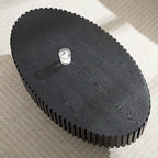 Modern Handmade Drum Shape Oval Coffee Table 43.7 Inches Sturdy Base