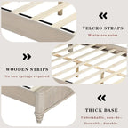 GDFStudio - Harrison Sturdy Solid Wood Bed Frame with Tall Headboard for Elegant Bedrooms