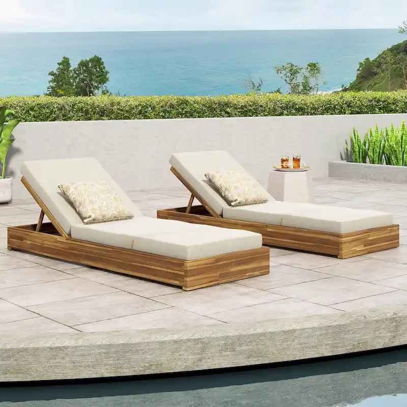 Set di 2 Chaise Lounge da esterno Christopher Knight Home Comfort