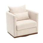 GDFStudio - Harper Chenille Swivel Barrel Chair with Sturdy Metal Base and Ergonomic Design
