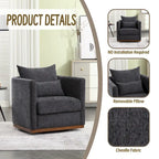 GDFStudio - Harper Chenille Swivel Barrel Chair with Sturdy Metal Base and Ergonomic Design