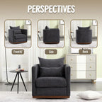 GDFStudio - Harper Chenille Swivel Barrel Chair with Sturdy Metal Base and Ergonomic Design