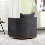 GDFStudio - Harper Chenille Swivel Barrel Chair with Sturdy Metal Base and Ergonomic Design