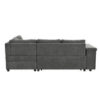 Christopher Knight Home-Miranda Convertible Polyester Sectional Sofa with Storage and Reversible Tray