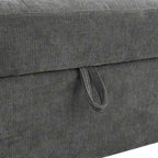 Christopher Knight Home-Miranda Convertible Polyester Sectional Sofa with Storage and Reversible Tray