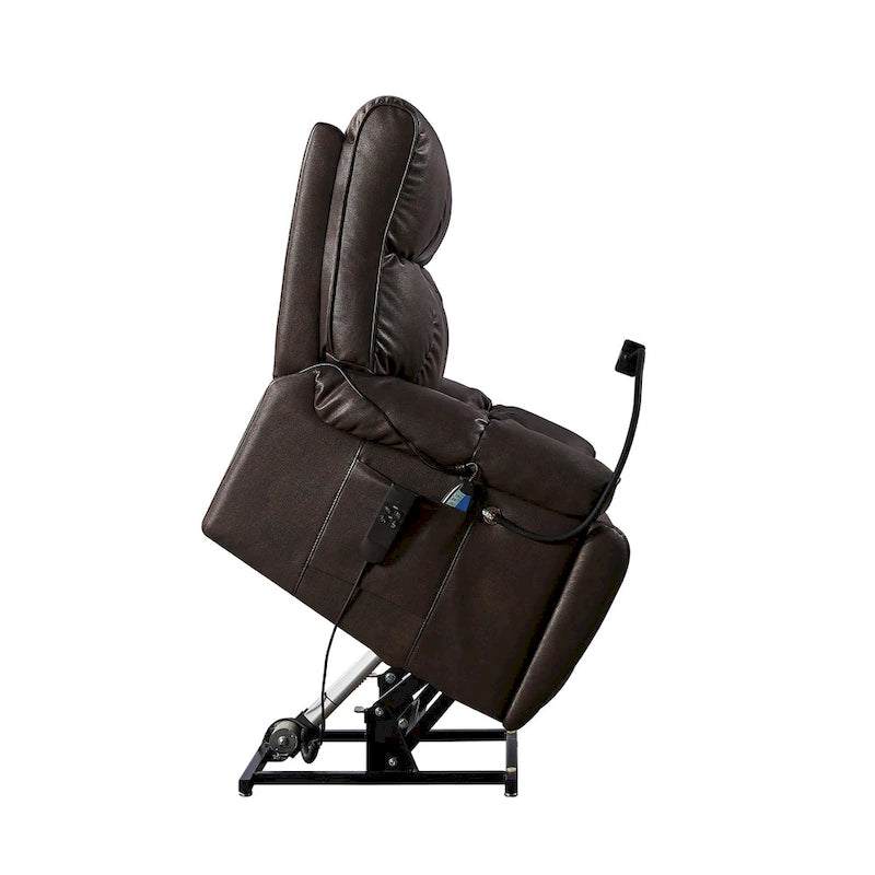 Christopher Knight Home - Power Lift Recliner Chair with Dual Motors, Massage, Heat, Cup Holders & Adjustable Phone Holder