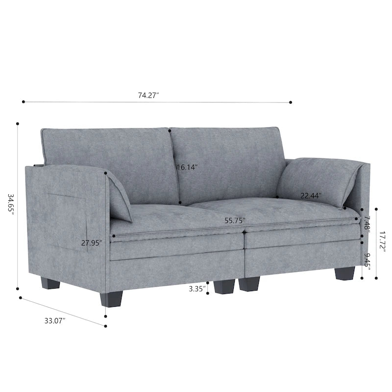 Christopher Knight Home - Sophia Mid-Century Modern Loveseat Sofa