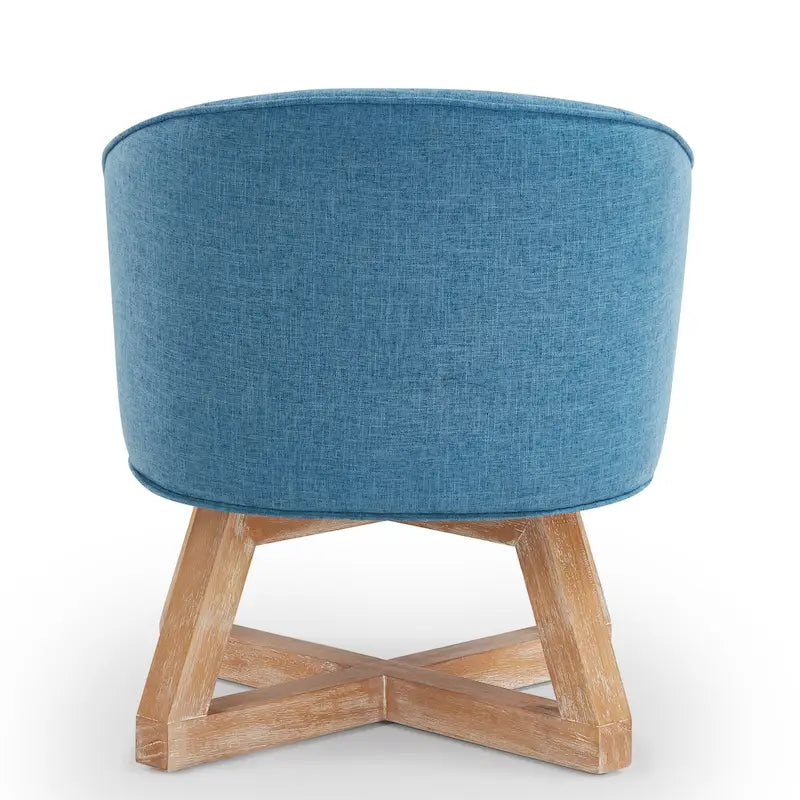 GDFStudio Swivel Accent Chair with Cross-shaped Wooden Base