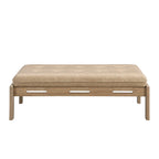 Christopher Knight Home - 48.4 Rectangle Tufted Upholstered Cocktail, Leather Ottoman Coffee Table with Rubber Wood Frame