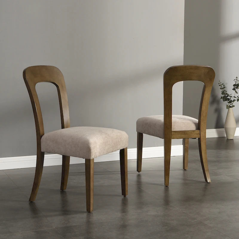 Christopher Knight Home - Adrian Upholstered Dining Chairs, Comfortable Seating with Sturdy Wood Frame, Set of 2