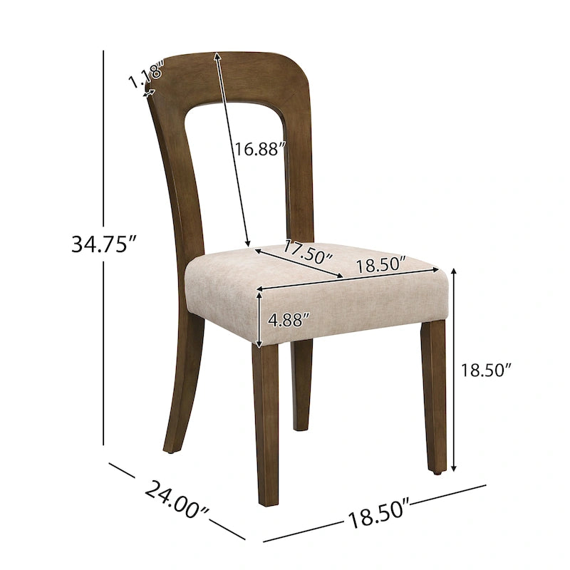 Christopher Knight Home - Adrian Upholstered Dining Chairs, Comfortable Seating with Sturdy Wood Frame, Set of 2